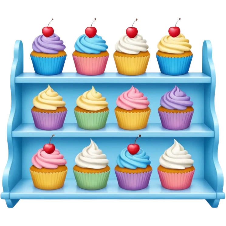 Cupcakes on a shelf emoji
