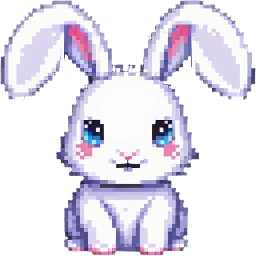cute fuzzy bunny with floppy ears emoji
