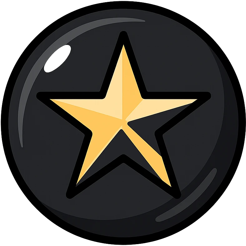 bright silver or gold star on the glossy black surface of a high-end car, main color glossy black, subtle reflections, emphasis on mirror-like shine, modern and clean, not overloaded emoji