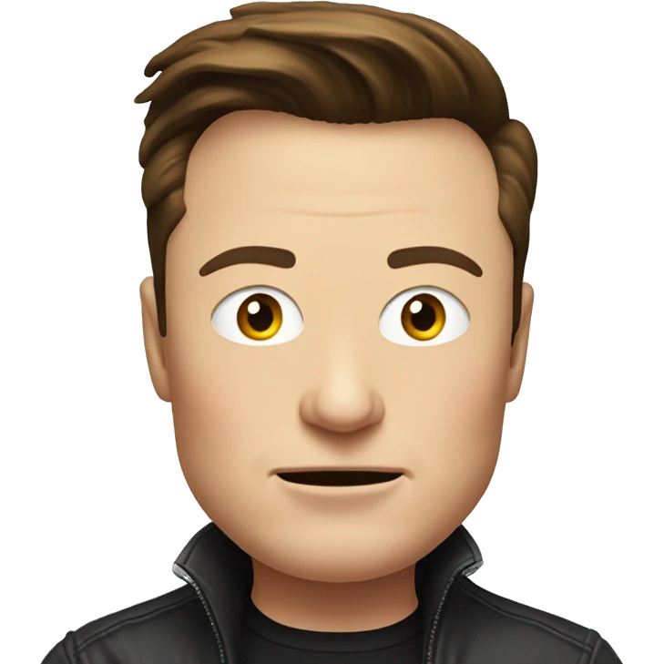 Elon Musk With a humongous forhead emoji