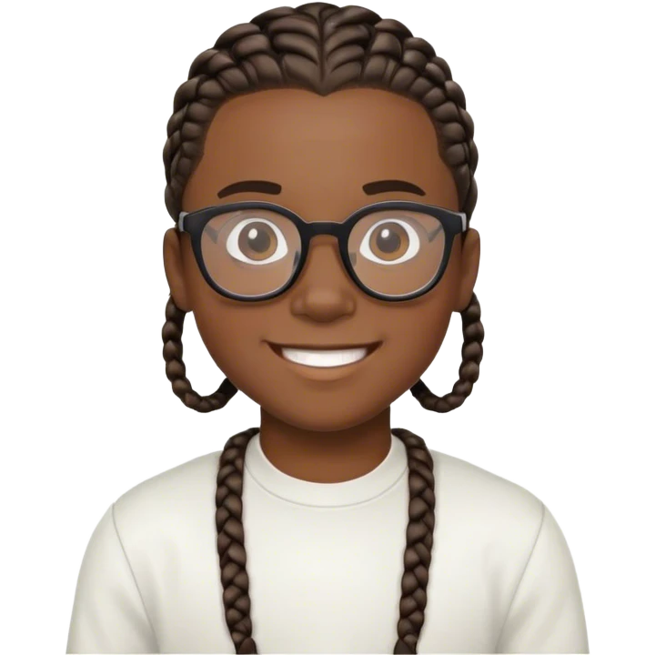 smiling boy with cornrows in glasses indoors emoji