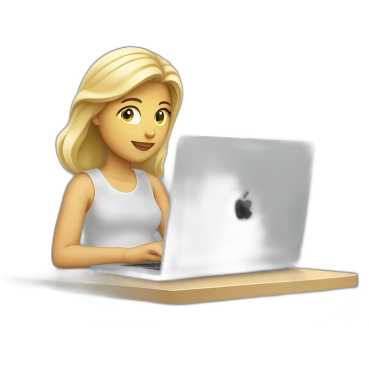 Blond Person working on macbook laptop emoji