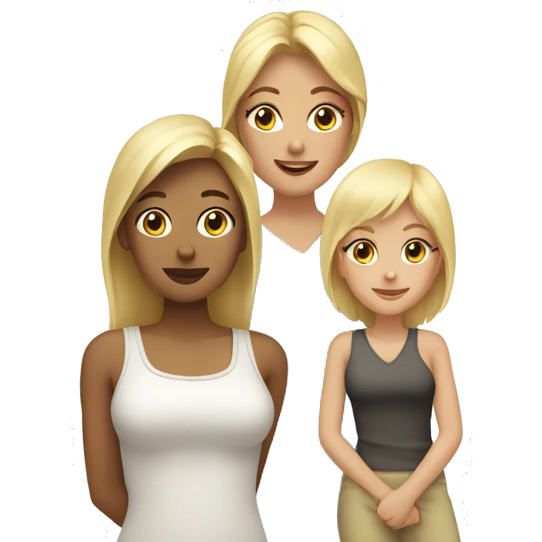Mom and two blonde Girls emoji
