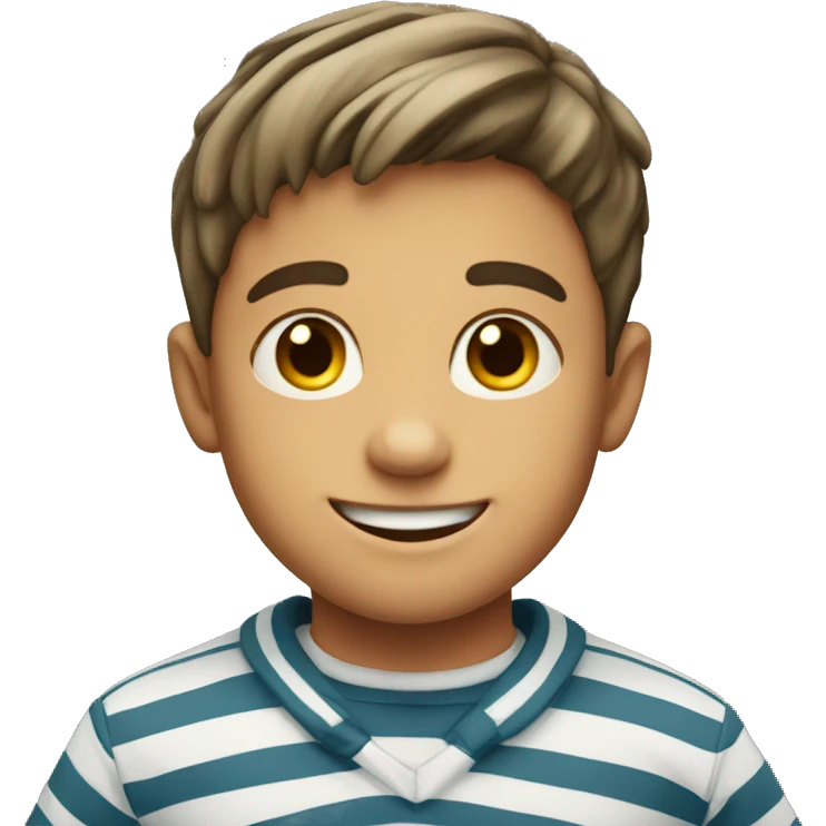 smiling boy in striped shirt emoji