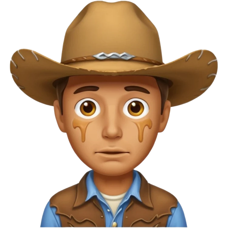 Melting face cowboy emoji