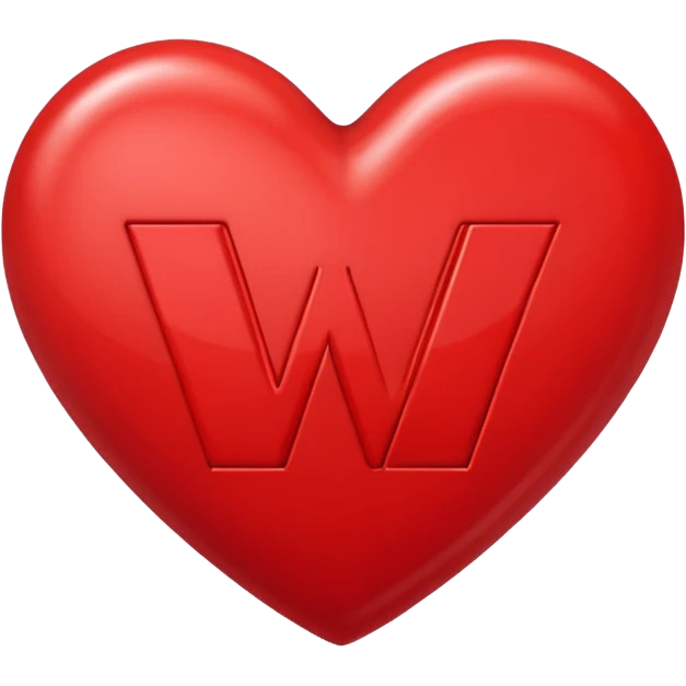 letters, M + V in a heart  emoji