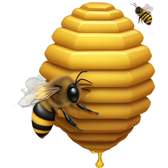 Beehive with technology emoji