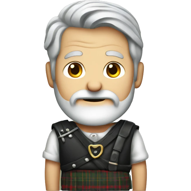 Scottish grey haired man in a kilt emoji