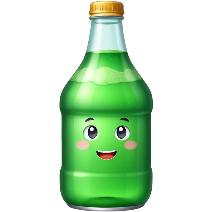 green soda, fat bottle, no face emoji