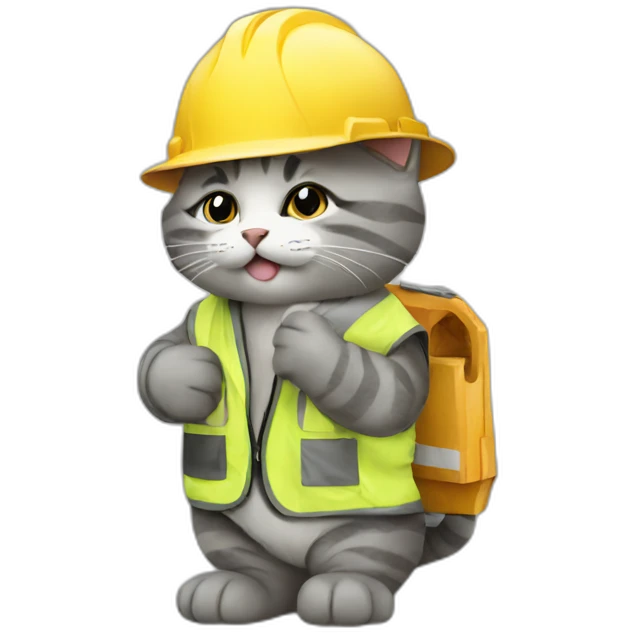 Cats working at a construction site emoji