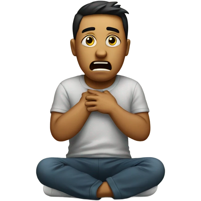 Crying stomach sick person emoji