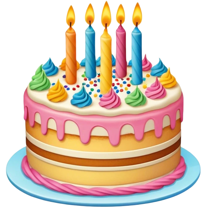 Birthday cake colorful  emoji