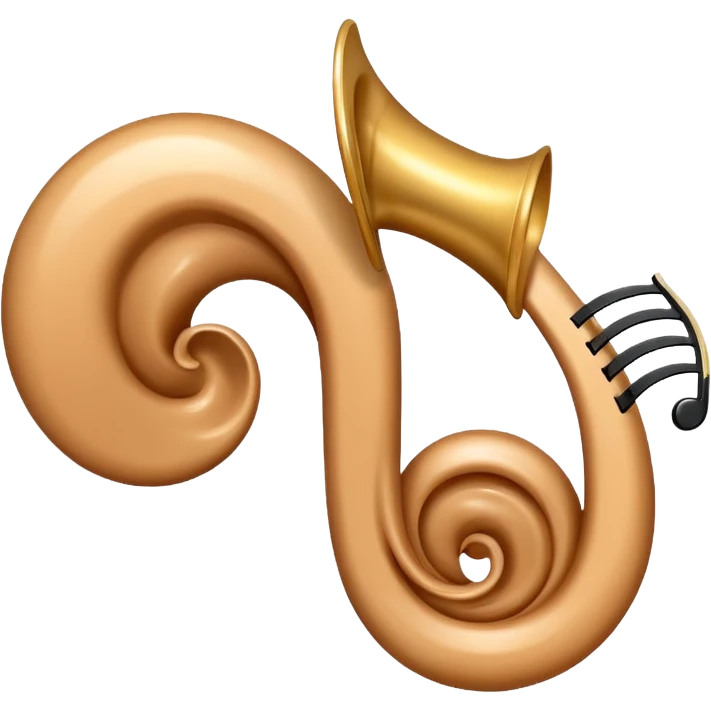 A big ear to the right, with a musical note flowing into it from the left emoji
