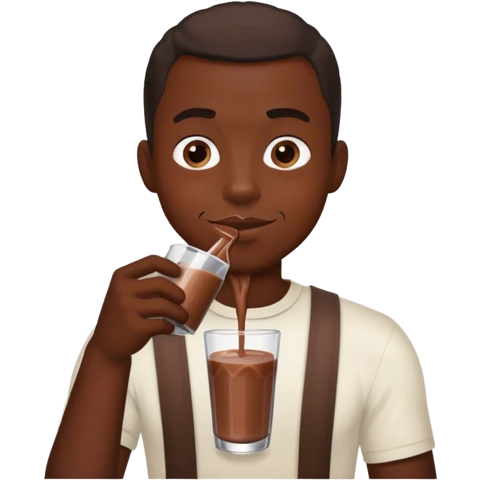 Black man drinking chocolate milk emoji