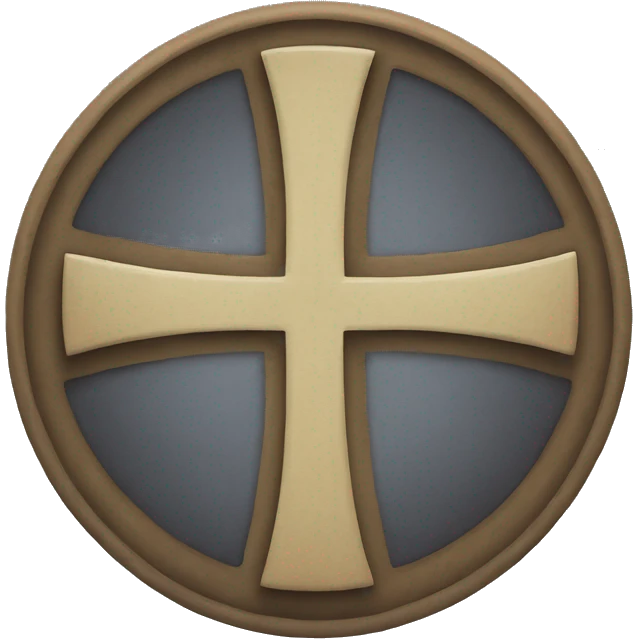 circle with triple tau cross inside emoji