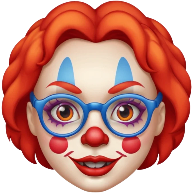 female clown with eyeglasses emoji