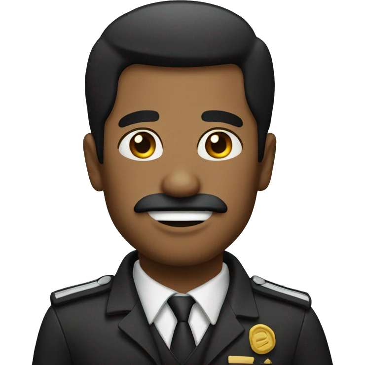 black haired man with small mustache saluting emoji