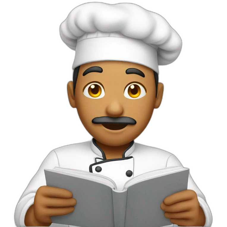 chef reading recipe book emoji