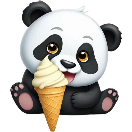 Panda eating ice cream emoji