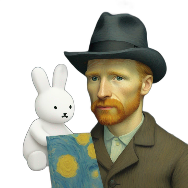 Vincent van gogh painting miffy emoji