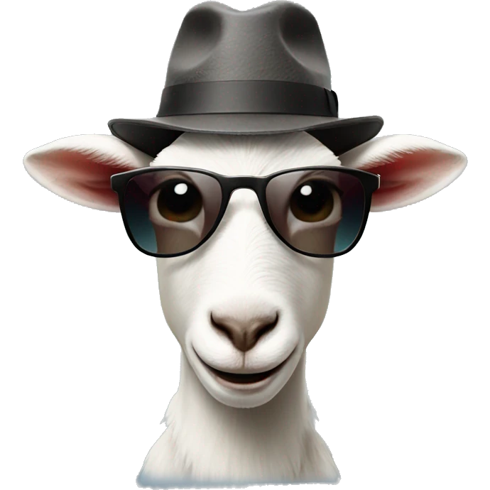 goat with sunglasses and hat emoji