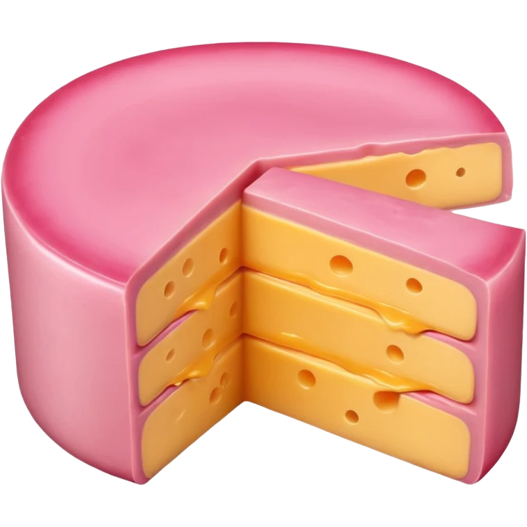 pink round slice of american cheese emoji