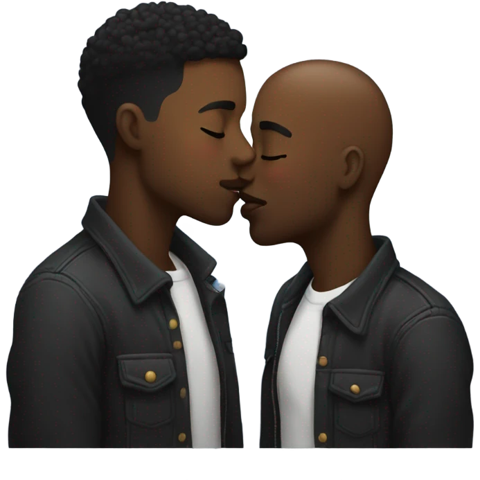 Black gay people kissing emoji