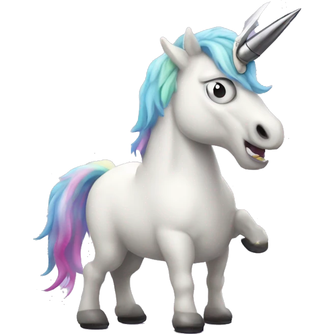 Unicorn with knife emoji