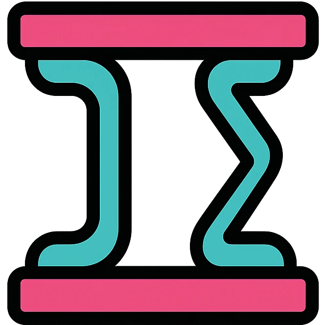 the number eleven represented using Greek alphabet letterforms, stylized, colorful lineal icon with black outlines emoji
