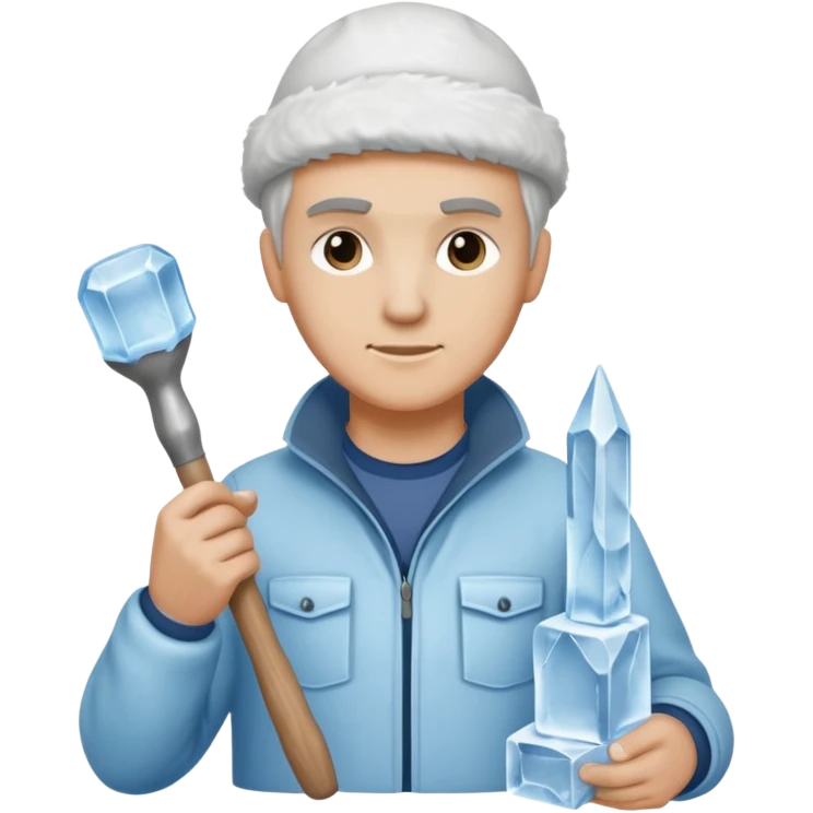 Sculptor with chisel & mallet,Ice Sculptors. emoji