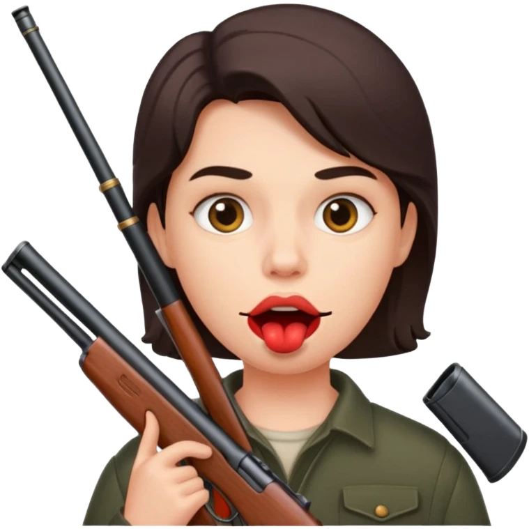 Shotgun in mout emoji