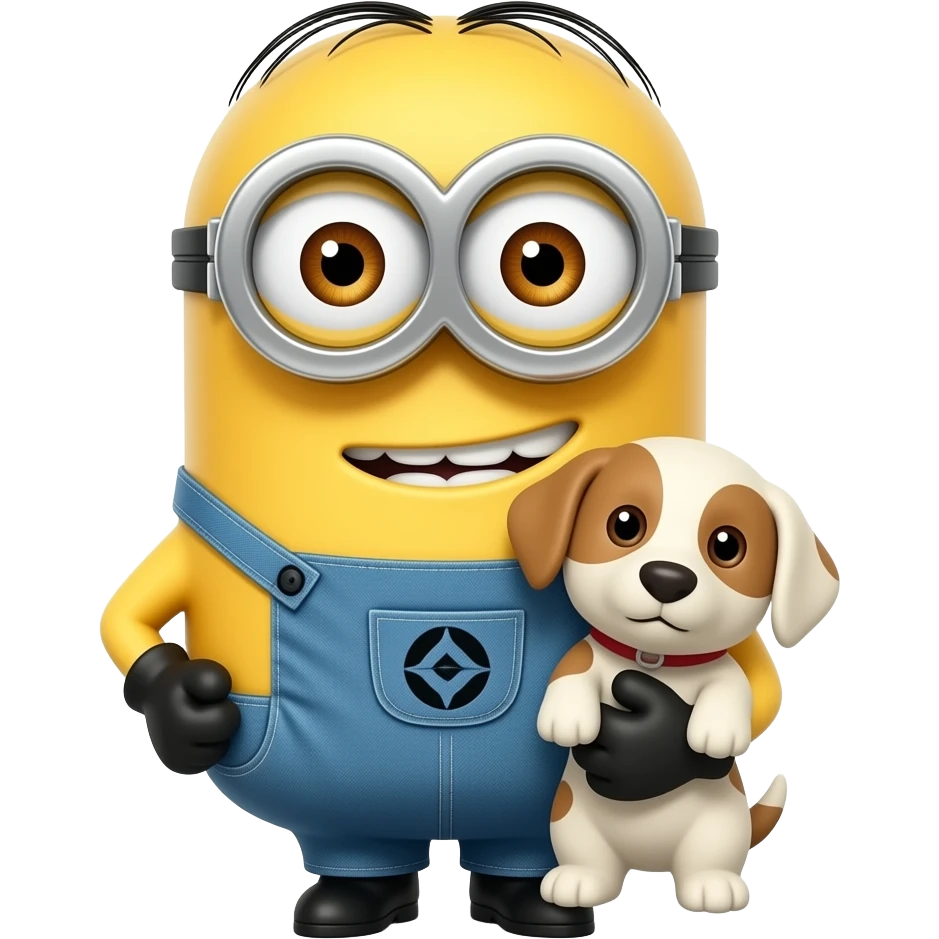 Create a minion with a puppy emoji
