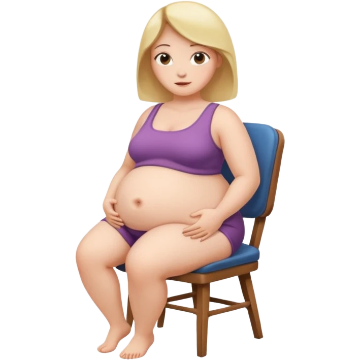 woman with unnaturally round belly (belly the size of a chair) emoji