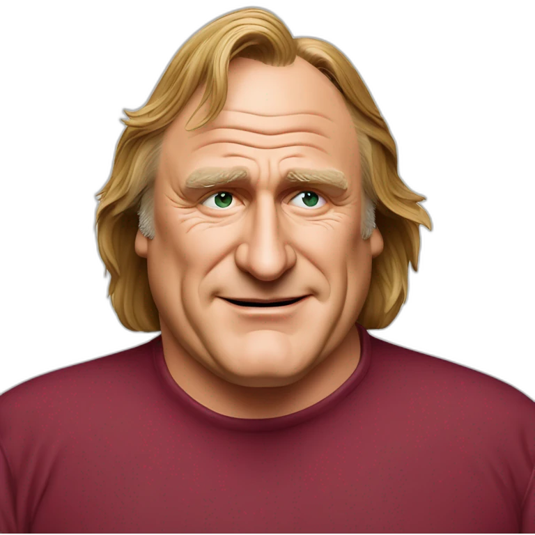 Gérard Depardieu avec verre de vin rouge emoji