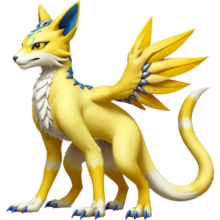 Latias-Vernid-Lombax-Koraidon-Renamon-Zeraora-Bastet-Fakémon-Digimon-hybrid-fusion-creature, full body emoji