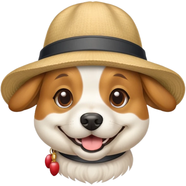 Dog wearing a hat emoji