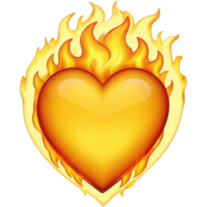 Из этого стикера ❤‍🔥, сделай точно такой же, но вместо красного сердца, жёлтое emoji