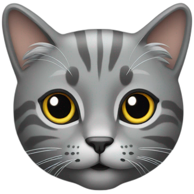 Grey cat with long coat emoji
