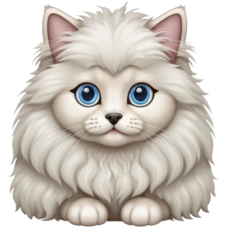 a long hair Ragdoll cat and a small poodle  emoji