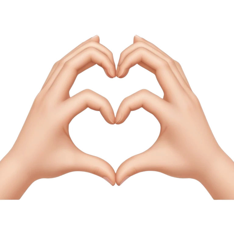 two hands each forming half of a heart, together making a full heart emoji