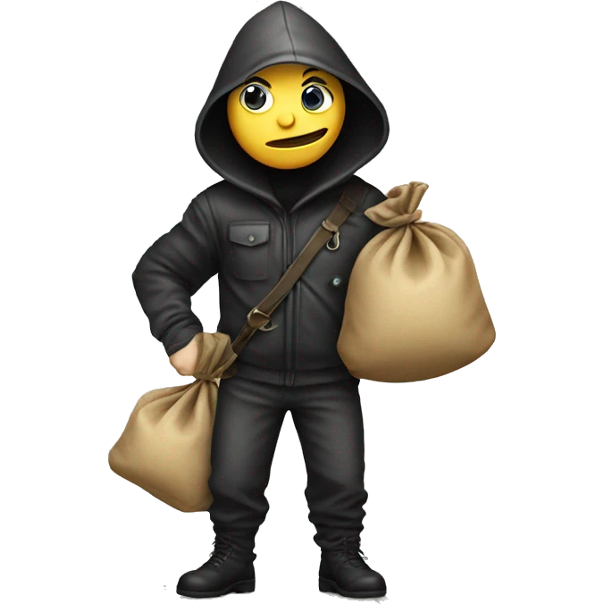 sneaky burglar with loot sack emoji
