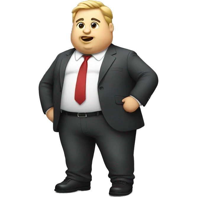 Fat guy wearing a suit emoji