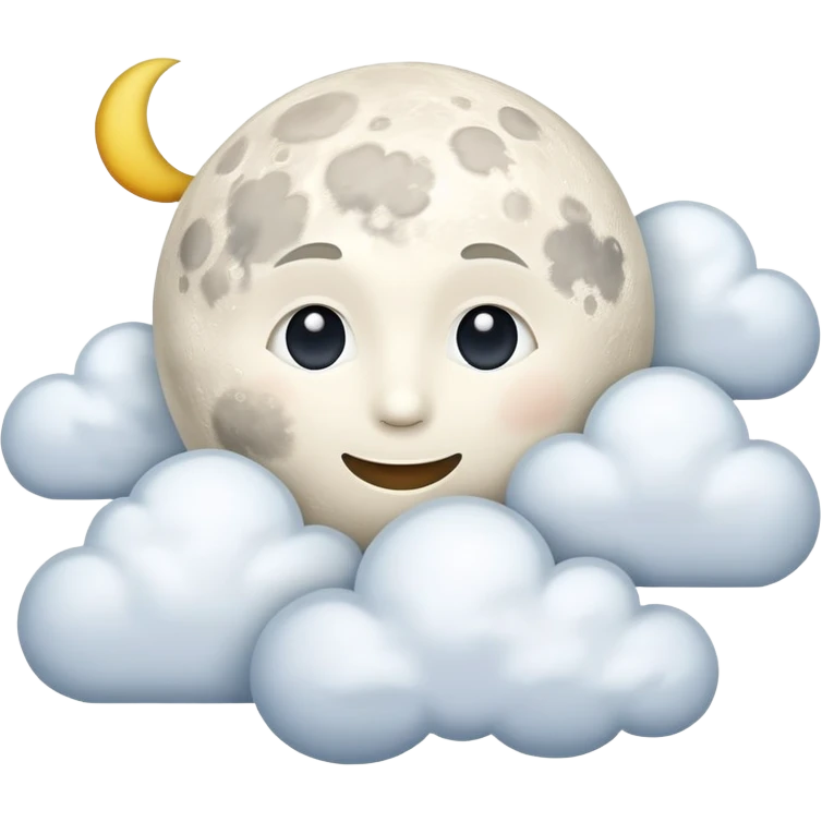 Moon with clouds  emoji