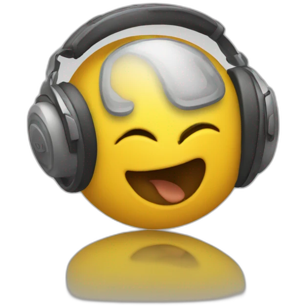 caca qui danse avec un casque emoji