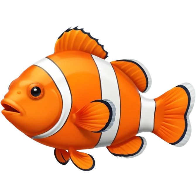 One clownfish with one little fin and one big fin emoji