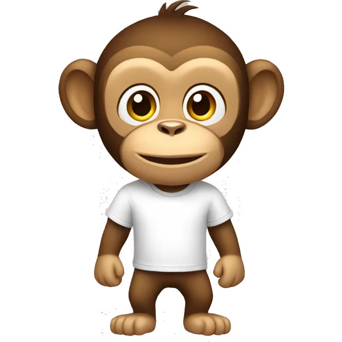 a monkey with a white t-shirt emoji