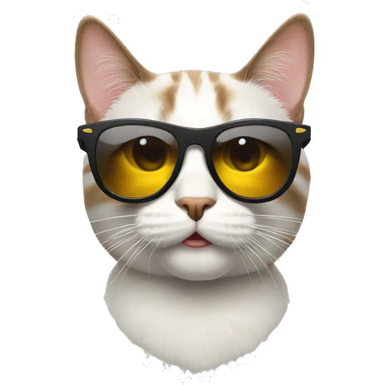 cat wearing crazy sunglasses emoji