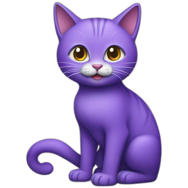 purple cat with long tail emoji