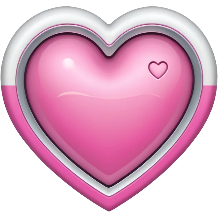 pink shield with white frame and a heart  emoji