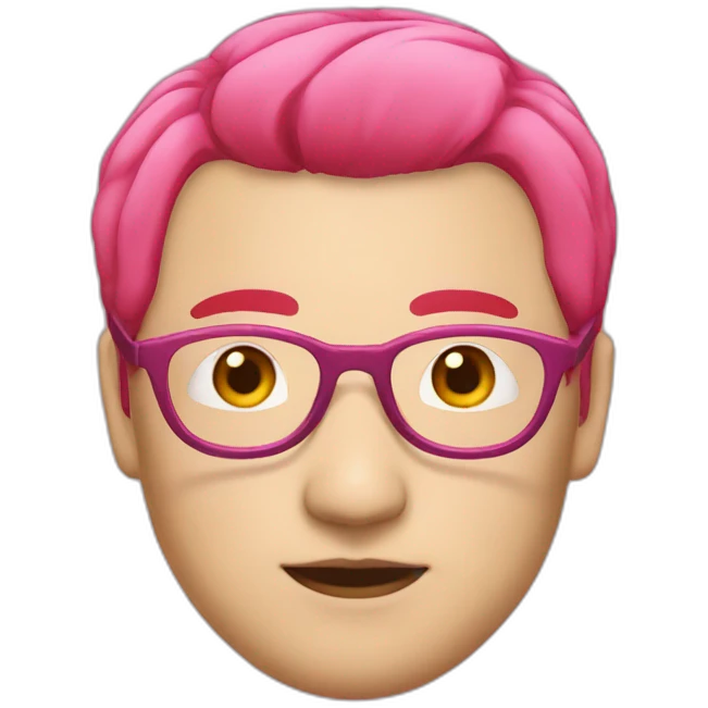 pinkhair-fat-japanese-man-pink-redspectacle emoji